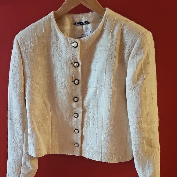 Valentino Cream Textured Jacket - Picture 4 of 8